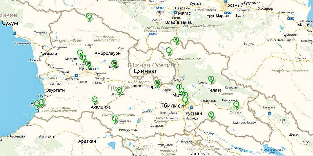Карта грузии с улицами и достопримечательностями - туристический блог ласус