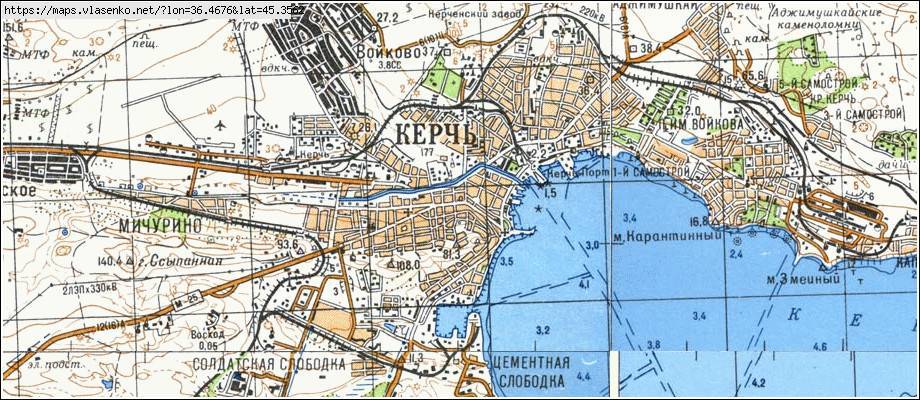 Керчь на карте россии с улицами и домами