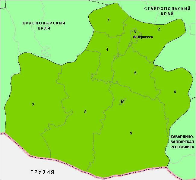 Карта черкесска