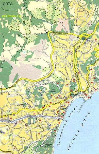 Карта ялты с улицами и достопримечательностями - туристический блог ласус