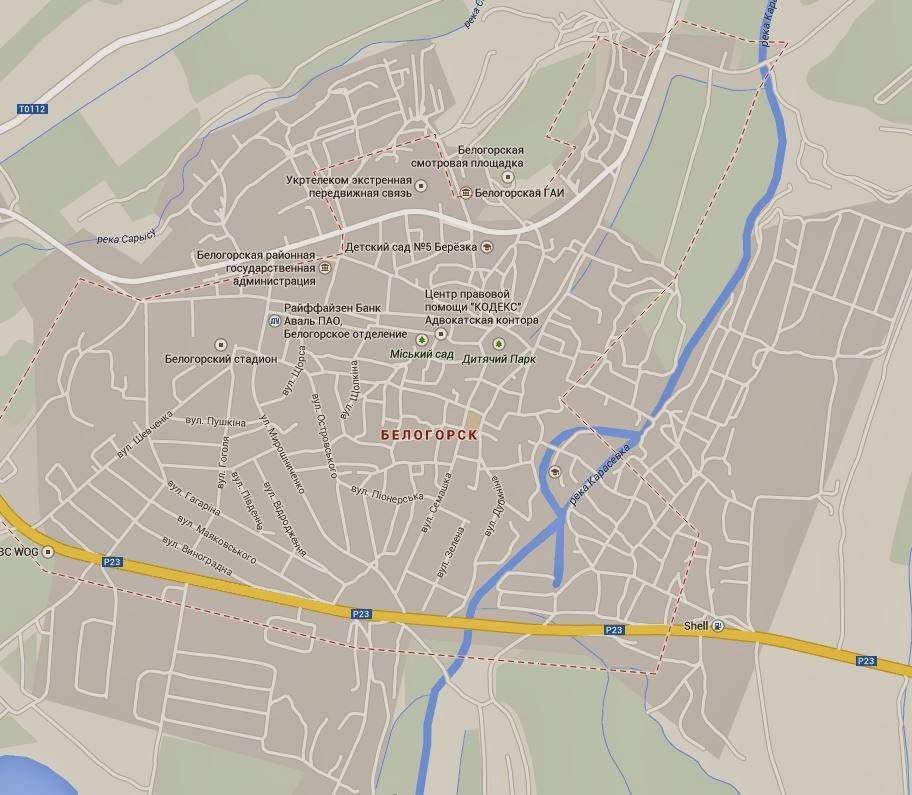 Карта феодосии с улицами и достопримечательностями