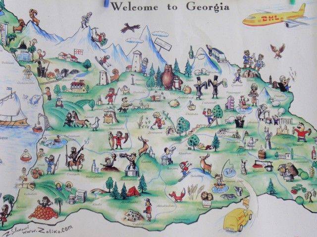 Маршрут для самостоятельных путешественников  по главным достопримечательностям грузии с картой на русском языке