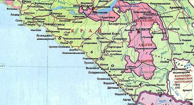 Черноморское побережье россии: подробная карта с курортами и поселками (сезон 2021)
