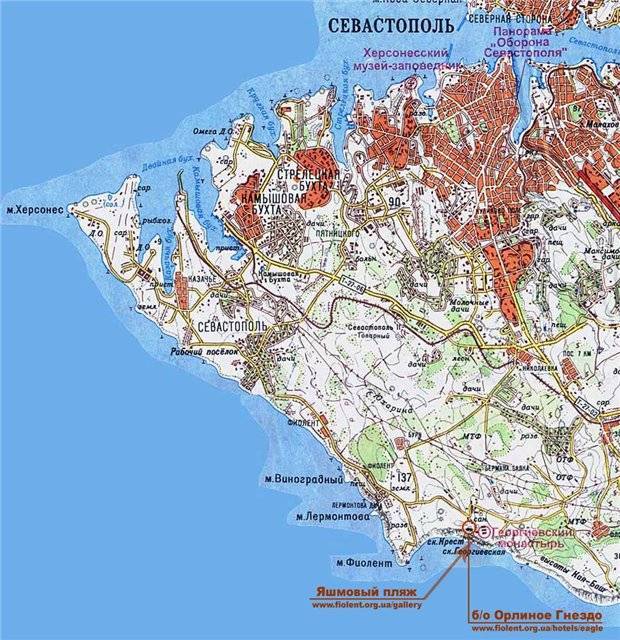 Подробная карта севастополя с улицами и номерами домов.