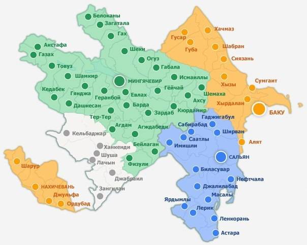Карта азербайджана, подробная на русском языке — туристер.ру