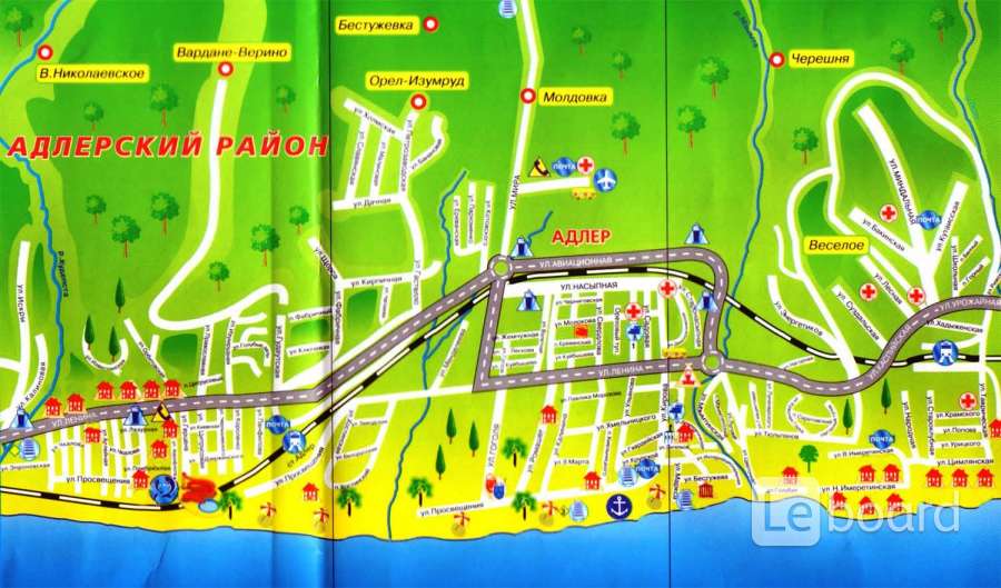 Адлер на карте россии с улицами и домами