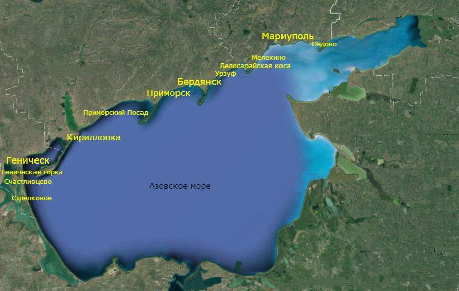 Азовское море: карта побережья россии (курорты, отдых) (сезон 2021)