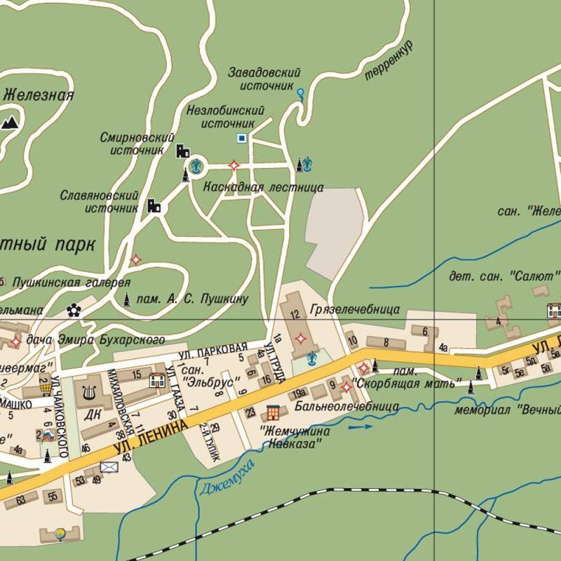 Карта железноводска с улицами и достопримечательностями - туристический блог ласус