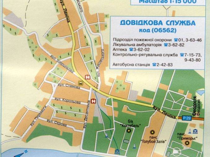 Интерактивная карта феодосии с домами, улицами и пляжами