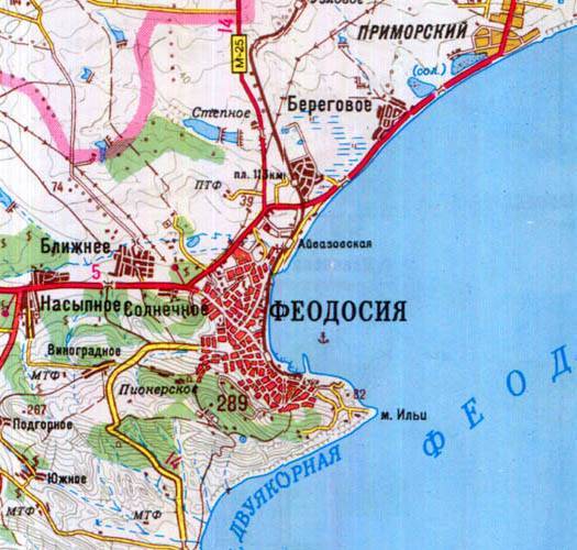 Карта феодосии с улицами и номерами домов (на русском)