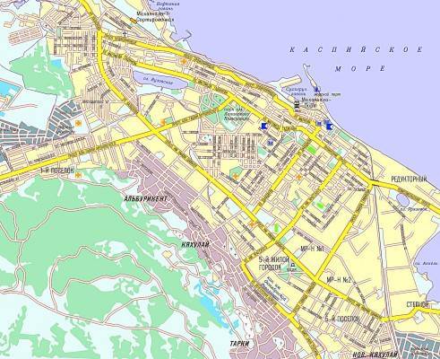 Карта дагестана с улицами и достопримечательностями